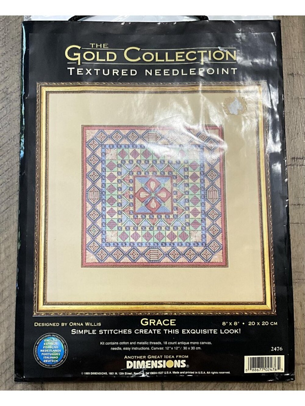 Dimensions The Gold Collection 2476 Grace Textured Needlepoint Kit Orna Willis